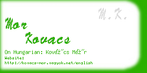 mor kovacs business card